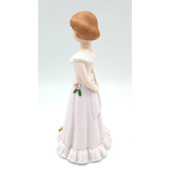 Enesco Birthday Girl Figurine Number 13 Pink Dress Red Hair Vintage 6 Inch 1982 - Picture 6 of 13